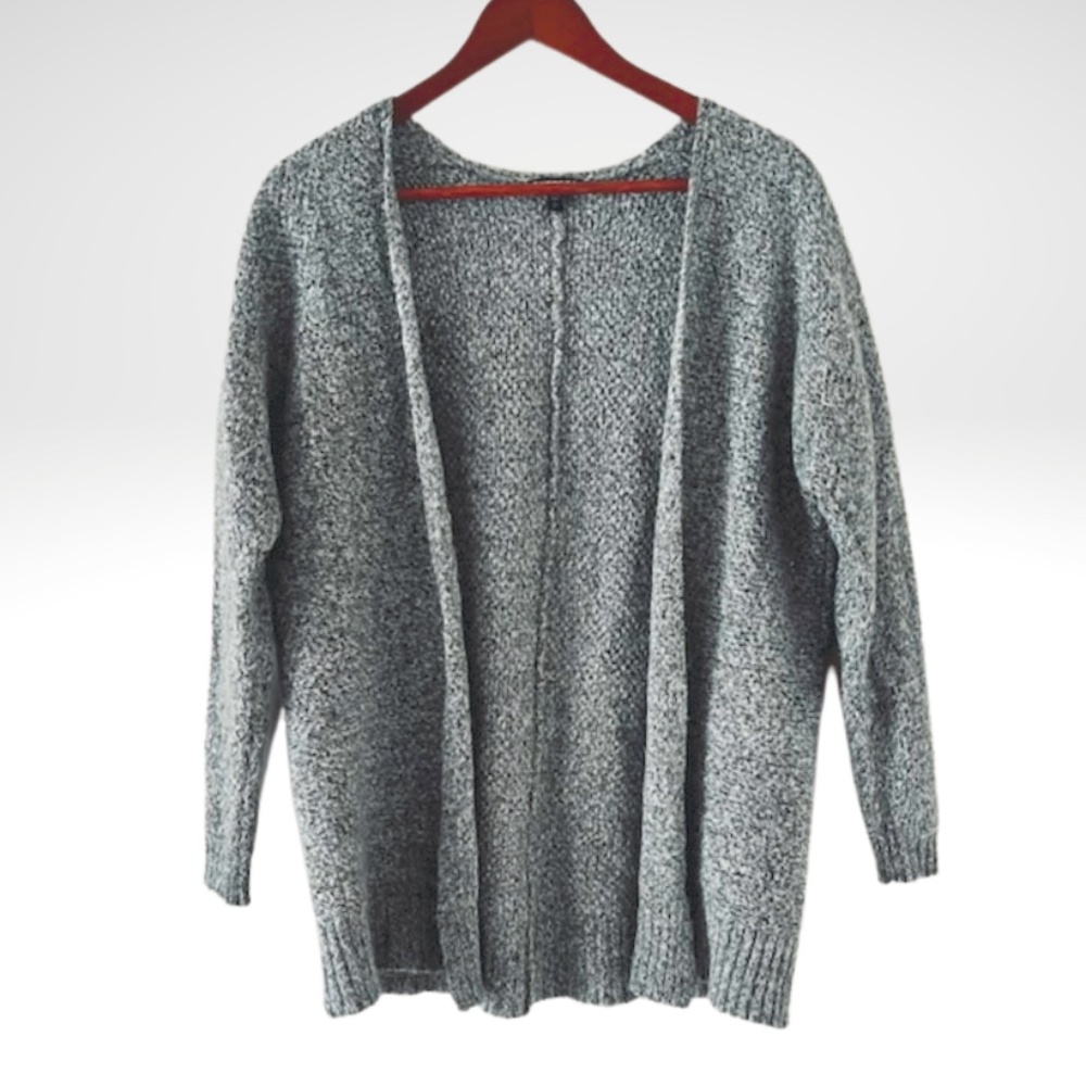EXPRESS Women's Gray Wool Open Front Cardigan 3/4 Sleeves Size Small